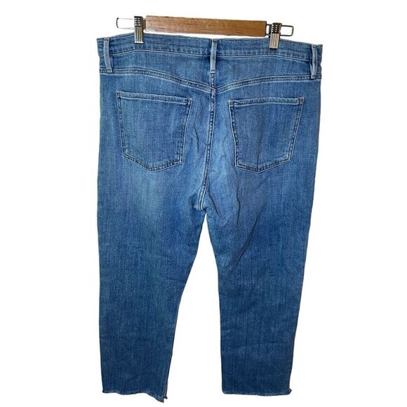 Frame SZ 30 Womens Le Beau Crop Mid Rise Jeans Distressed Raw Hem Walden Rock - Picture 2 of 12